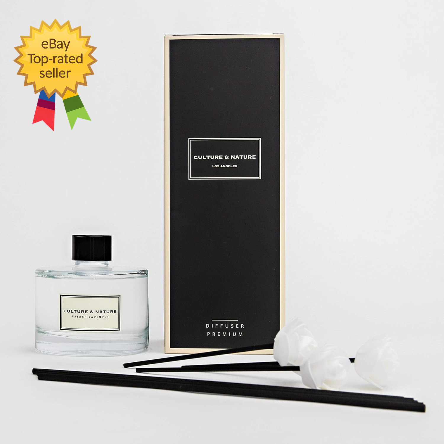 Reed Diffuser Set 6.7Oz 200Ml French Lavender Scented Diffuser with Sticks Home