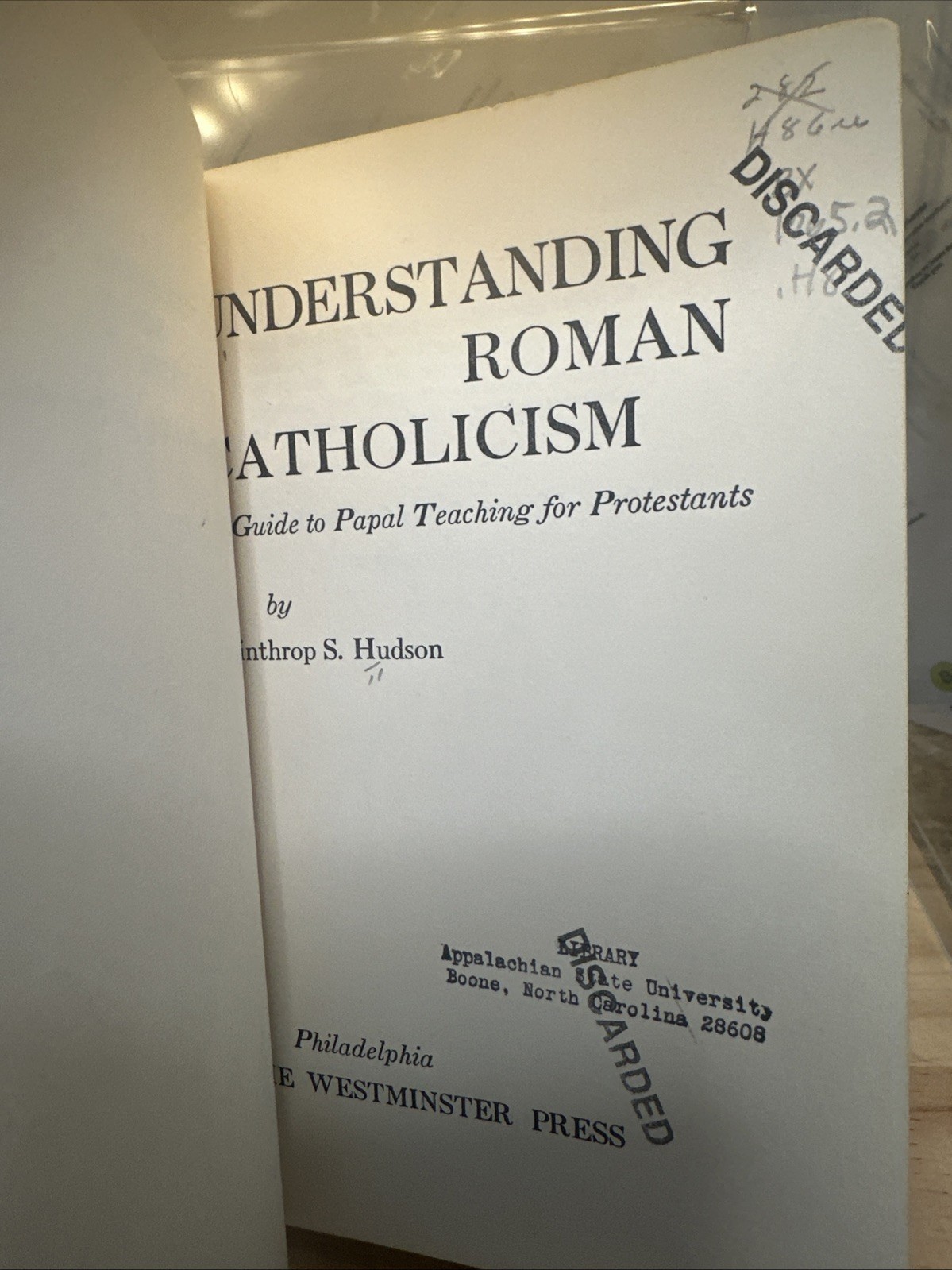1959 HC – Understanding Roman Catholicism: A Guide to Papal Teaching for Protest