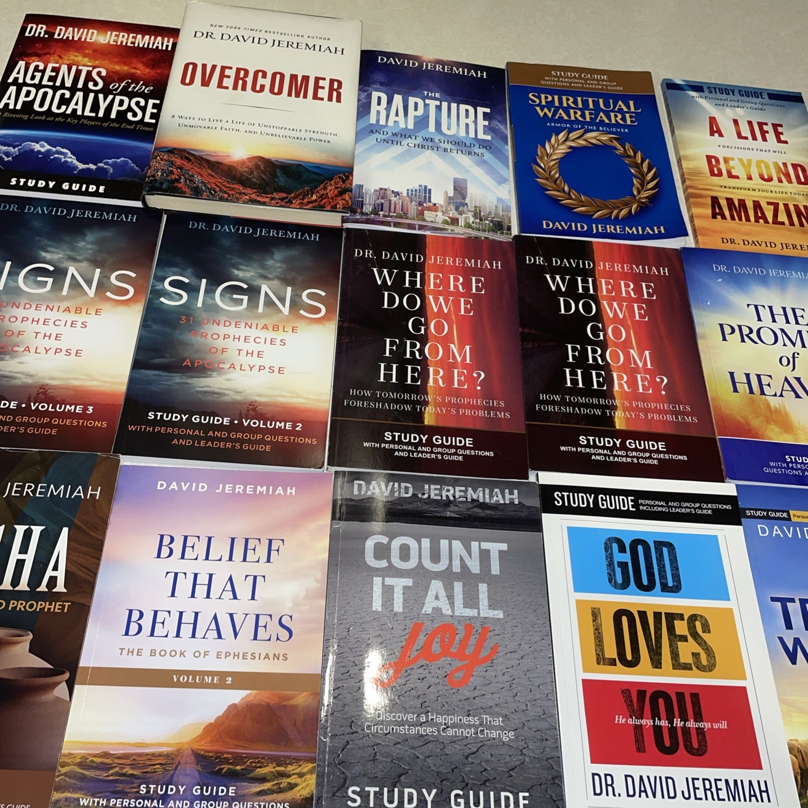 Dr. David Jeremiah Paperback Study Guide Book Lot Of 15 Christian Study Books