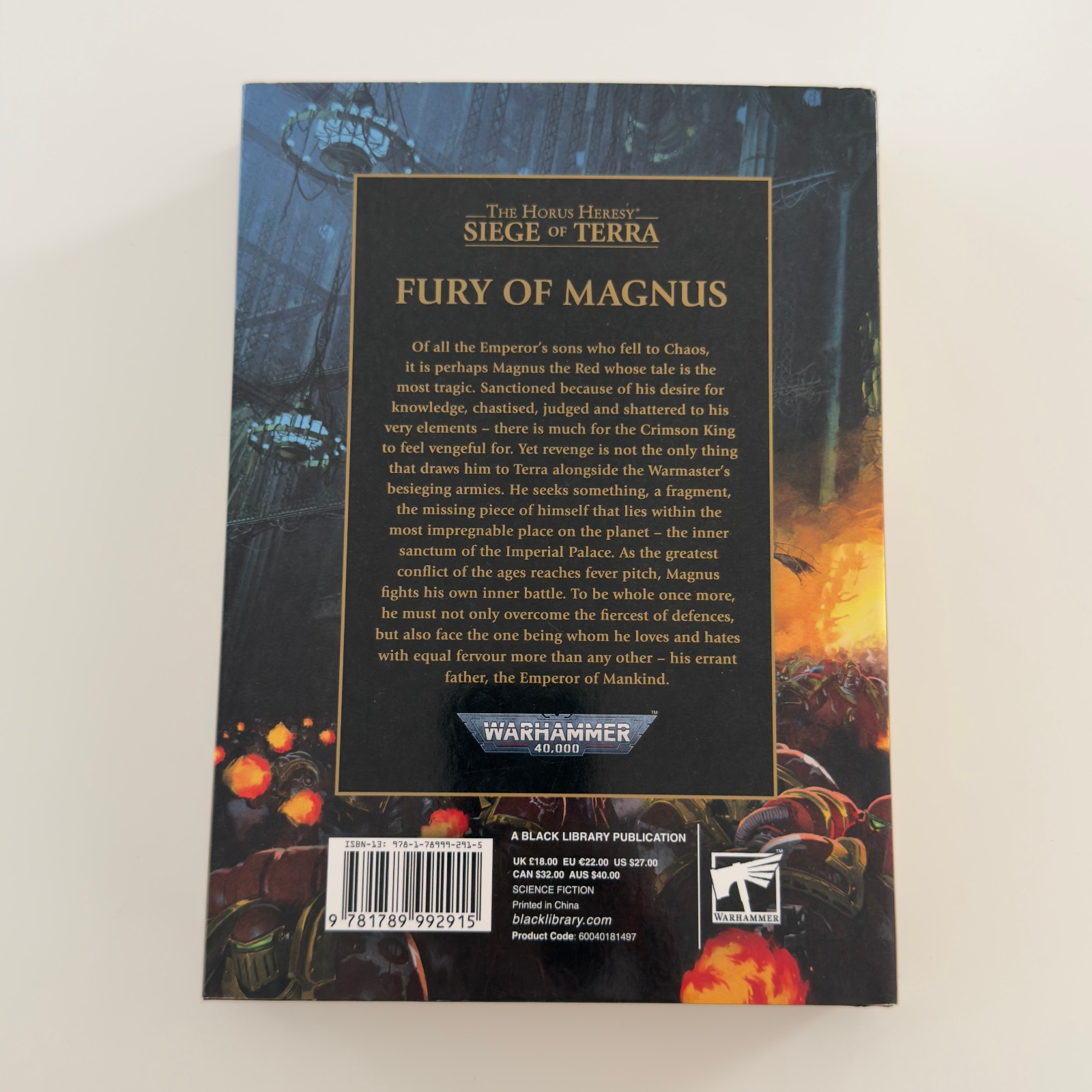 WARHAMMER 40,000 Fury of Magnus HARDCOVER Graham McNeill 1ST PRINTING Horus 40K