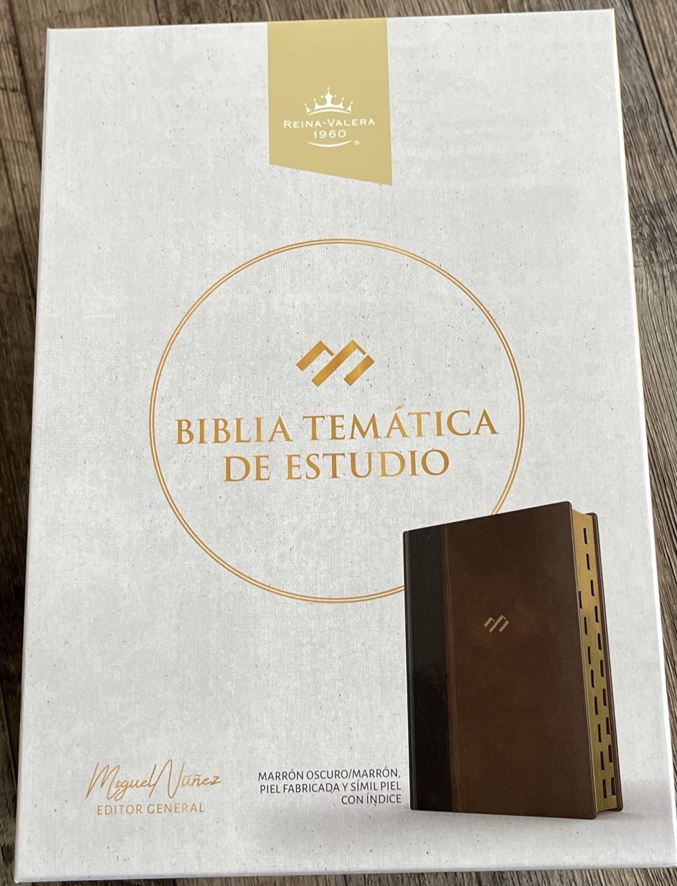 Biblia tematica RVR 1960 de Estudio, Marrón OscuroPiel Fabricada indice