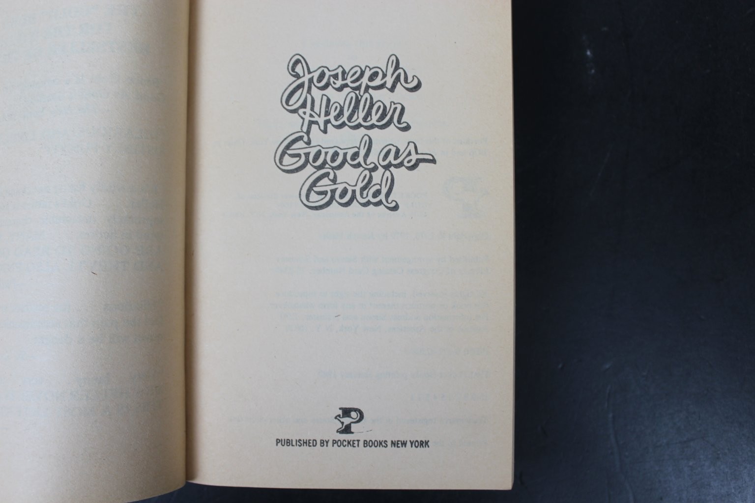 Good as Gold Joseph Heller 1980 First Pocket Books Printing Fiction Bestseller