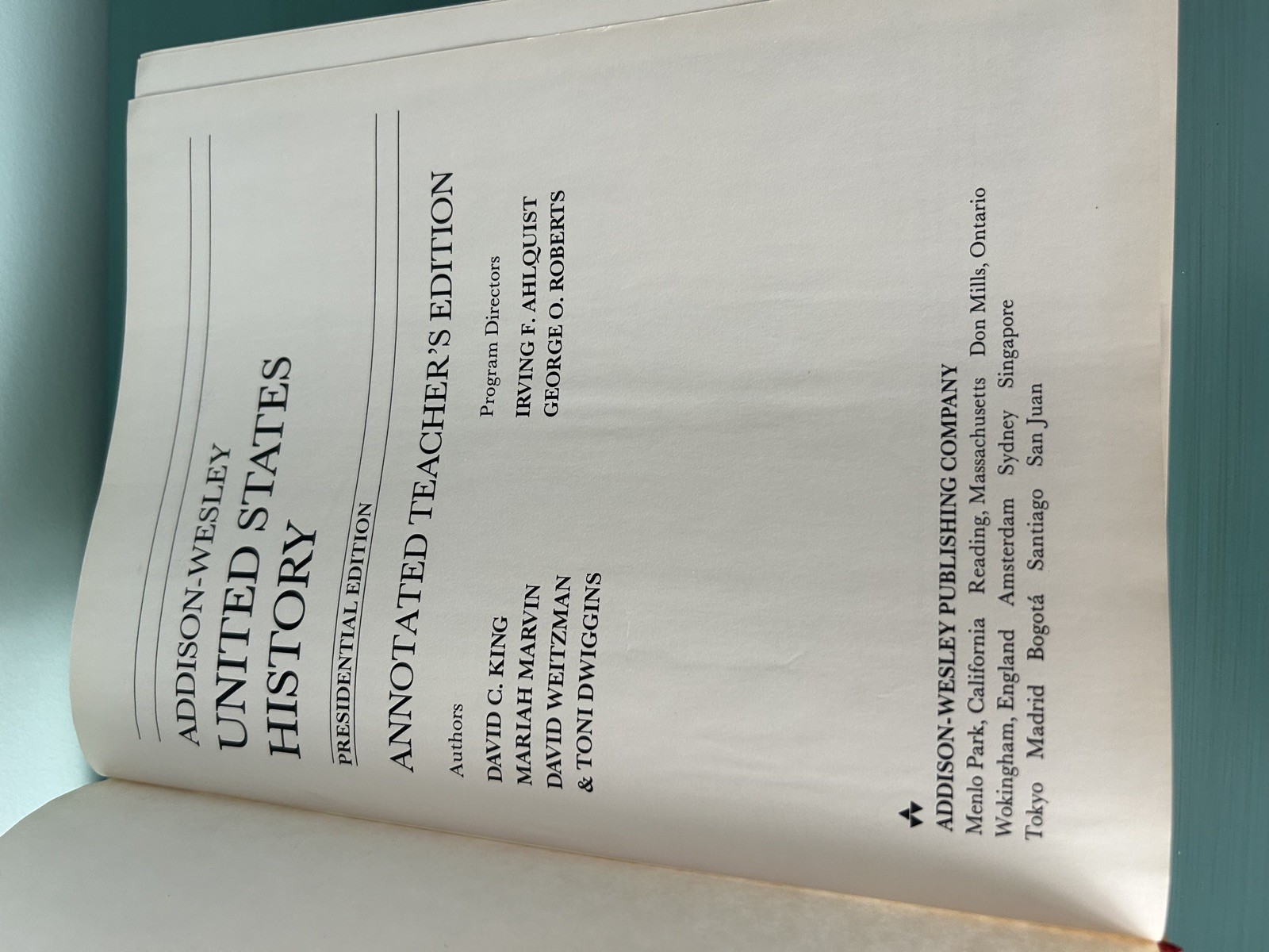 Addison-Wesley United States History: Presidential Edition