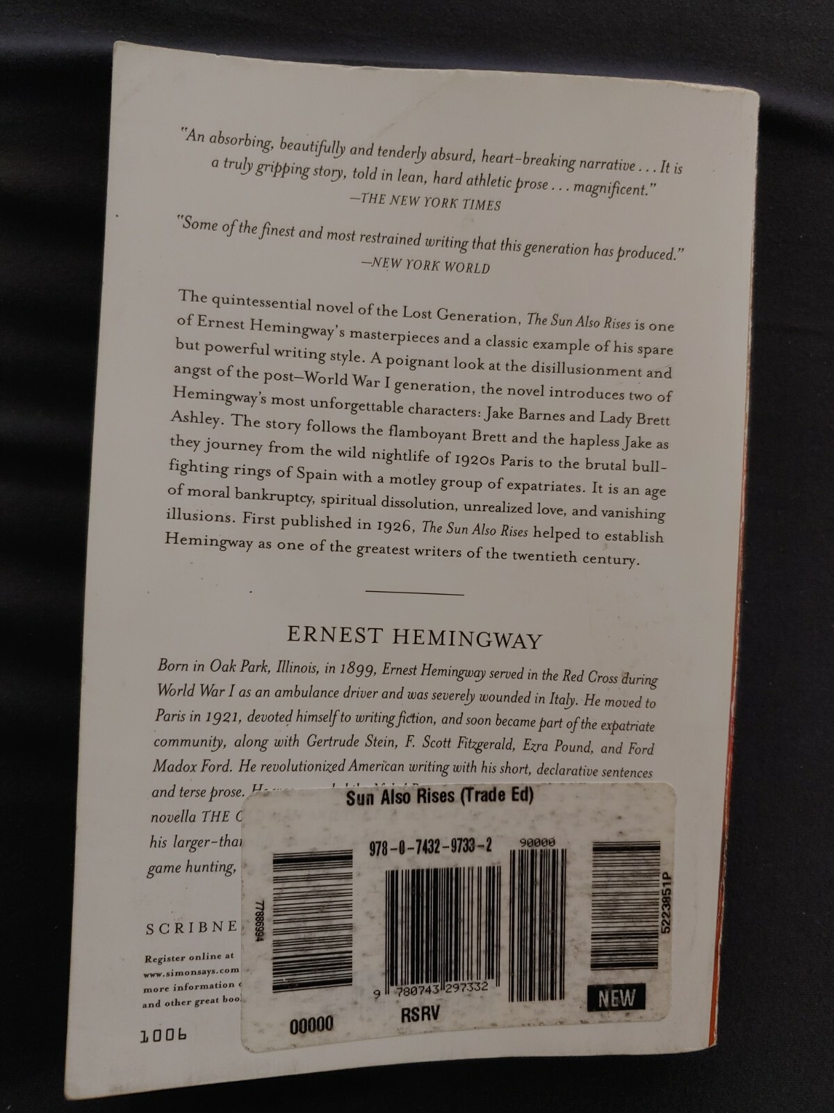 The Sun Also Rises by Hemingway, Ernest