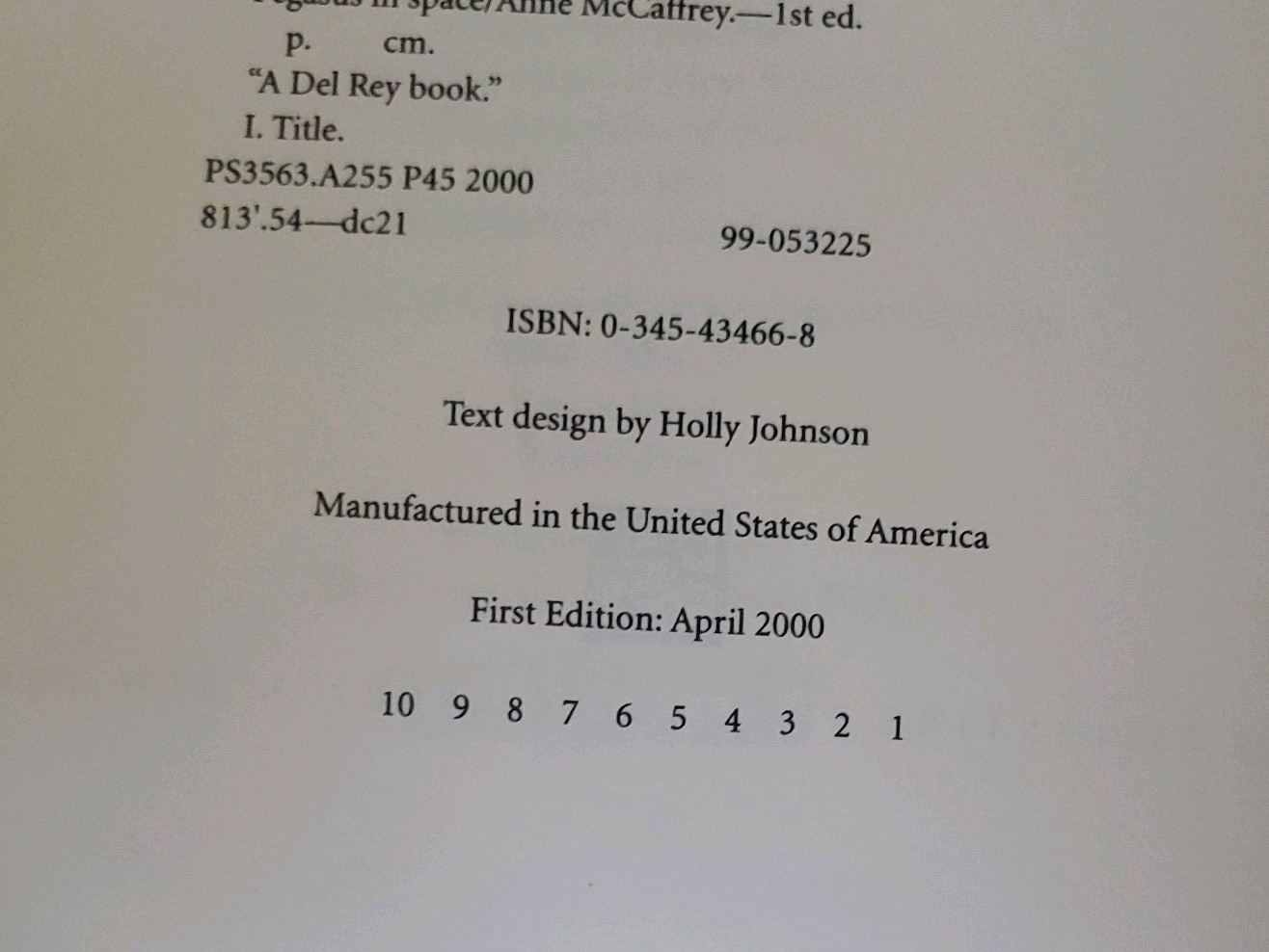 First Edition/First Printing Anne McCaffrey Novels- good condition