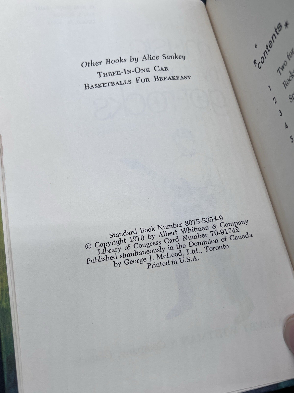 Music By The Got Rocks – Alice Sankey – 1970 – Hardcover – Vintage Library Book