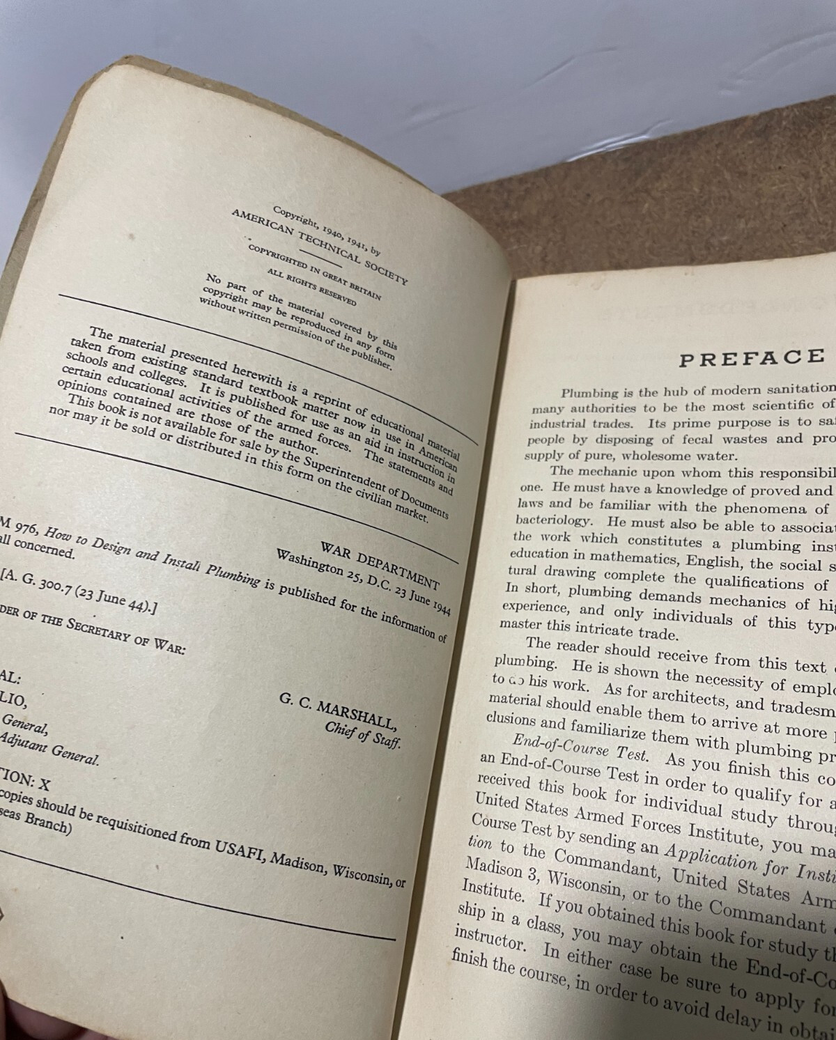 How To Design and Install Plumbing EM 976 1944 Original War Department Manual