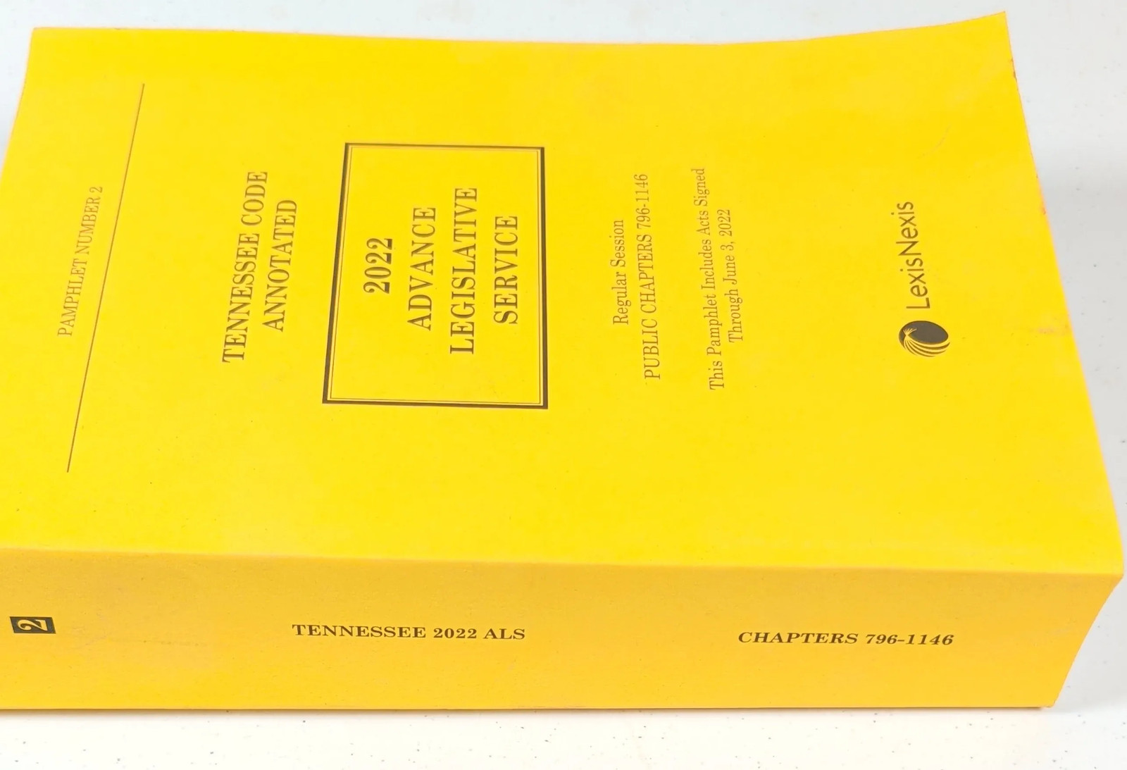 Tennessee Code Annotated 2022 Advance Legislative Service LexisNexis Softcover