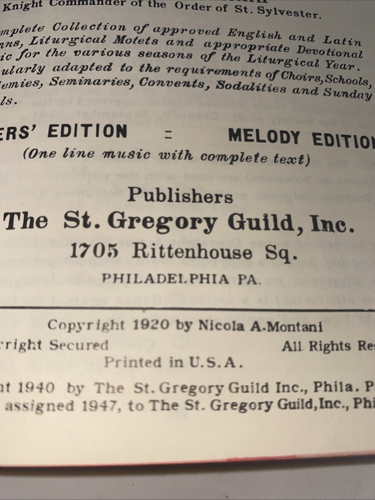 The St. Gregory Hymnal and Catholic Choir Book, Singers‘ Edition, Melody Edi…