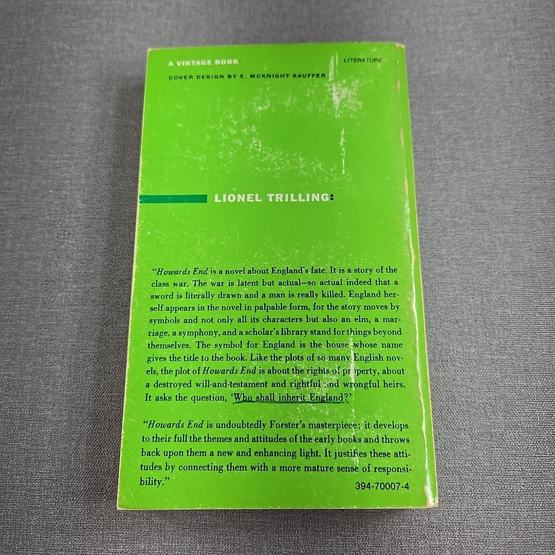 Howards End E M Forster 1921 Vintage Paperback Book