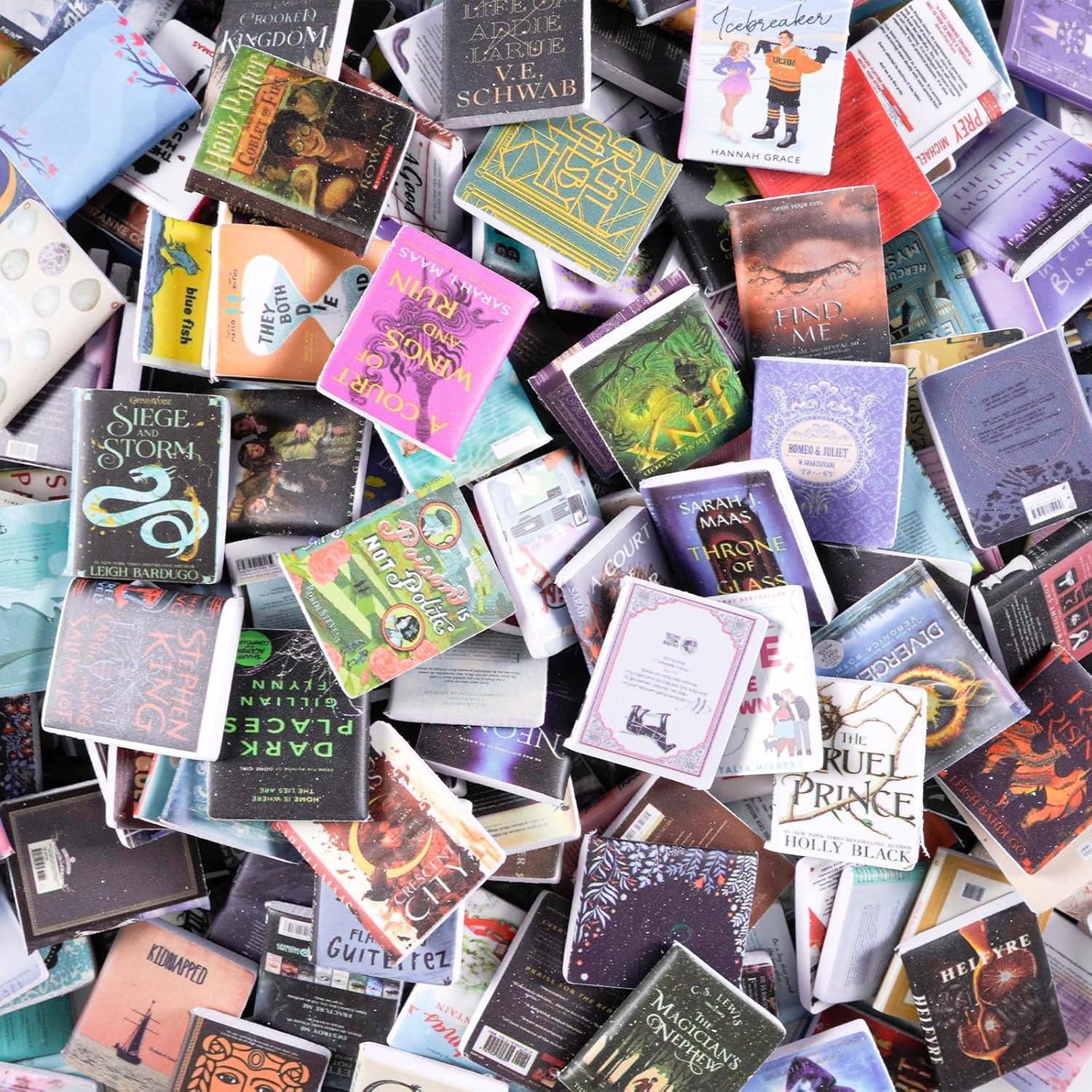 300 Pcs Mini Books Sets, Miniature Book Model for Anxiety Bookshelf, 1:12 Mini D