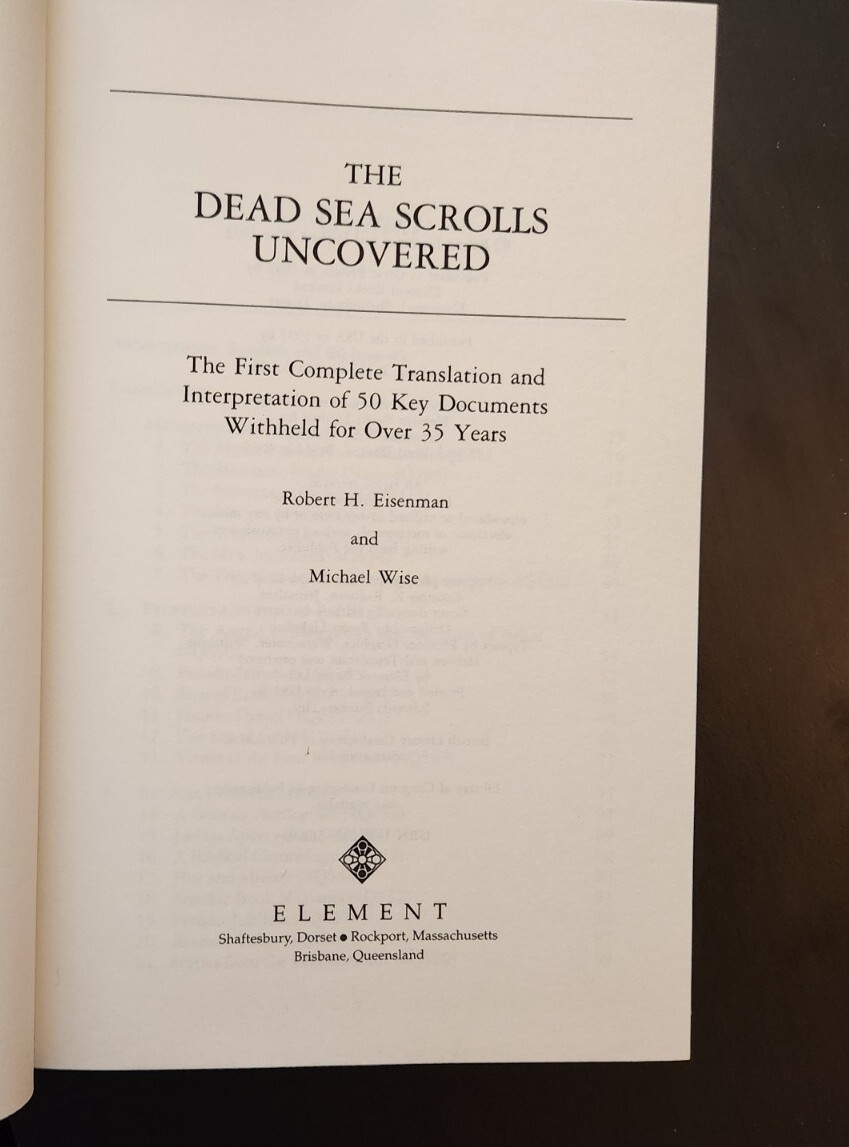 The Dead Sea Scrolls Uncovered- Robert Eisenman & Michael Wise-New HC book-rare