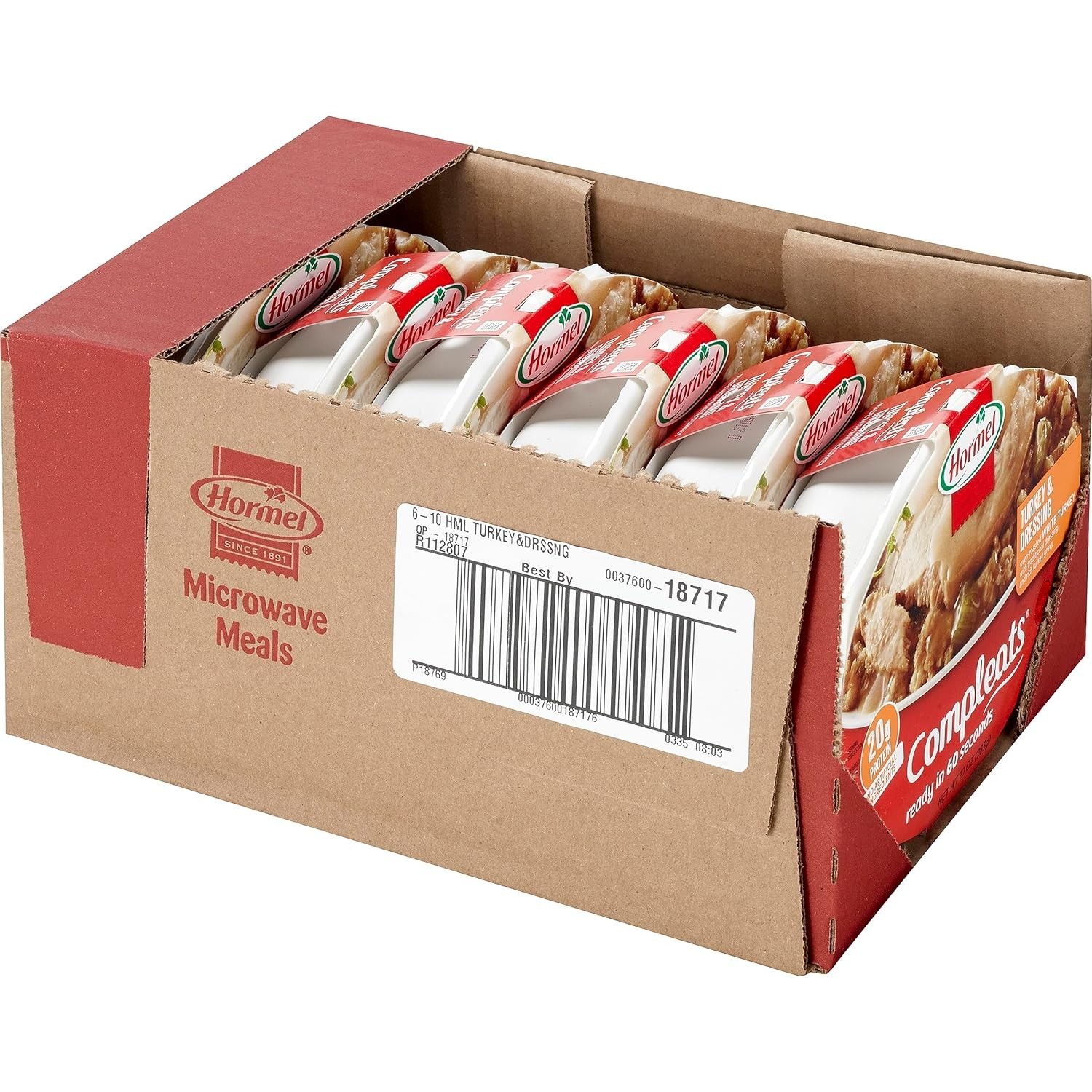 Turkey & Dressing Microwave Trays – 20g Protein per Serving – 6 Pack of 10 oz