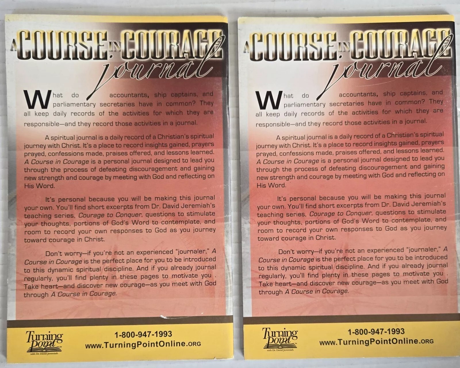 Courage To Conquer Study Guide & 2 Journals by David Jeremiah~Heros of the Bible