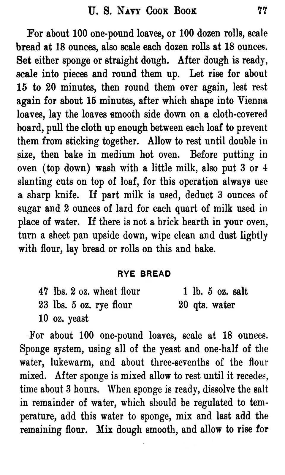 1920 U.S. Navy Cook Book 129 Pages