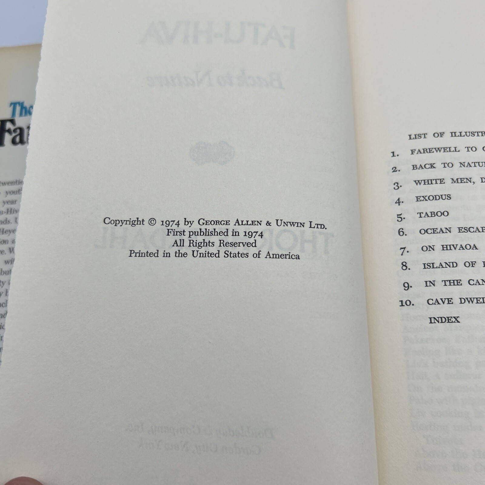 Fatu-Hiva: Back to Nature Illustrated Hardcover Book by Thor Heyerdahl 1974