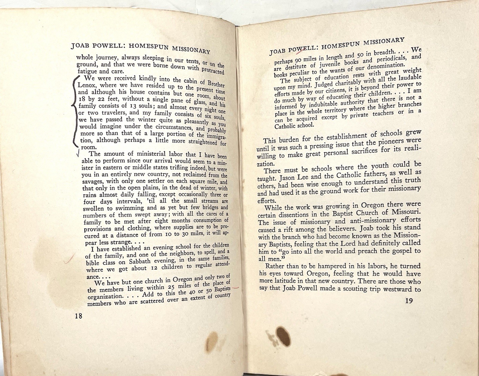 Joab Powell: Homespun Missionary by M. Leona Nichols HC 1935