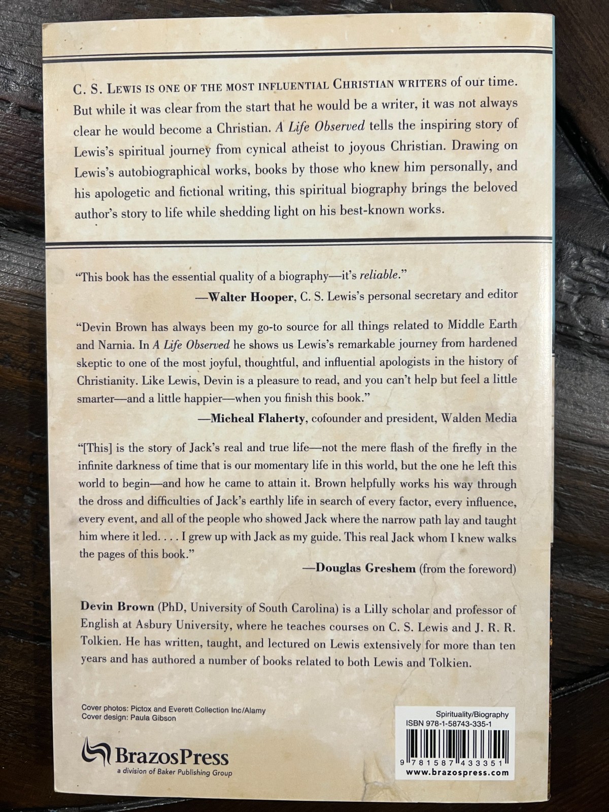 A Life Observed. Spiritual Biography of C.S. Lewis, by Devin Brown