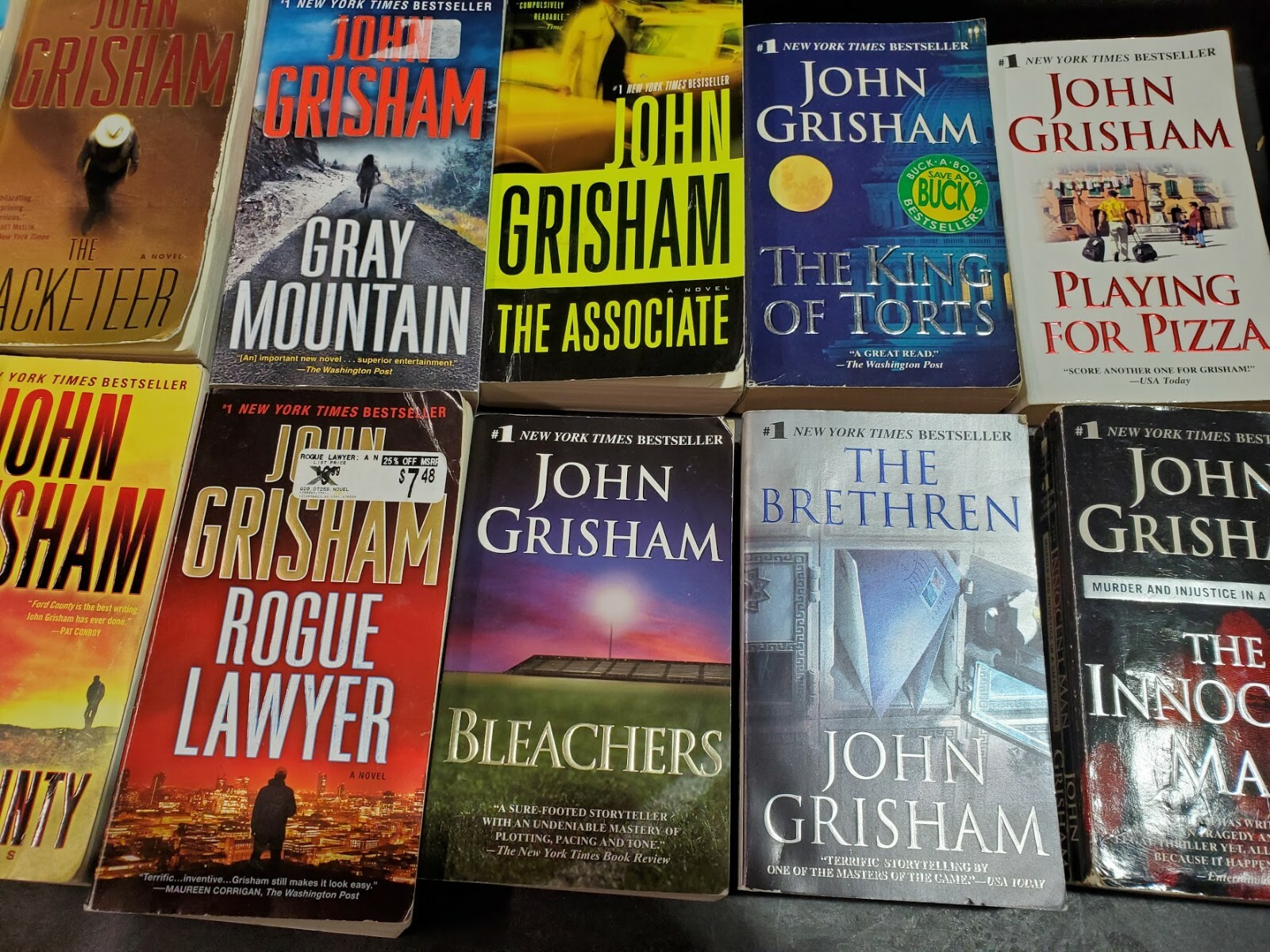 Lot of 10 John Grisham Legal Thriller Mystery ALL Paperback PB Books Random Mix