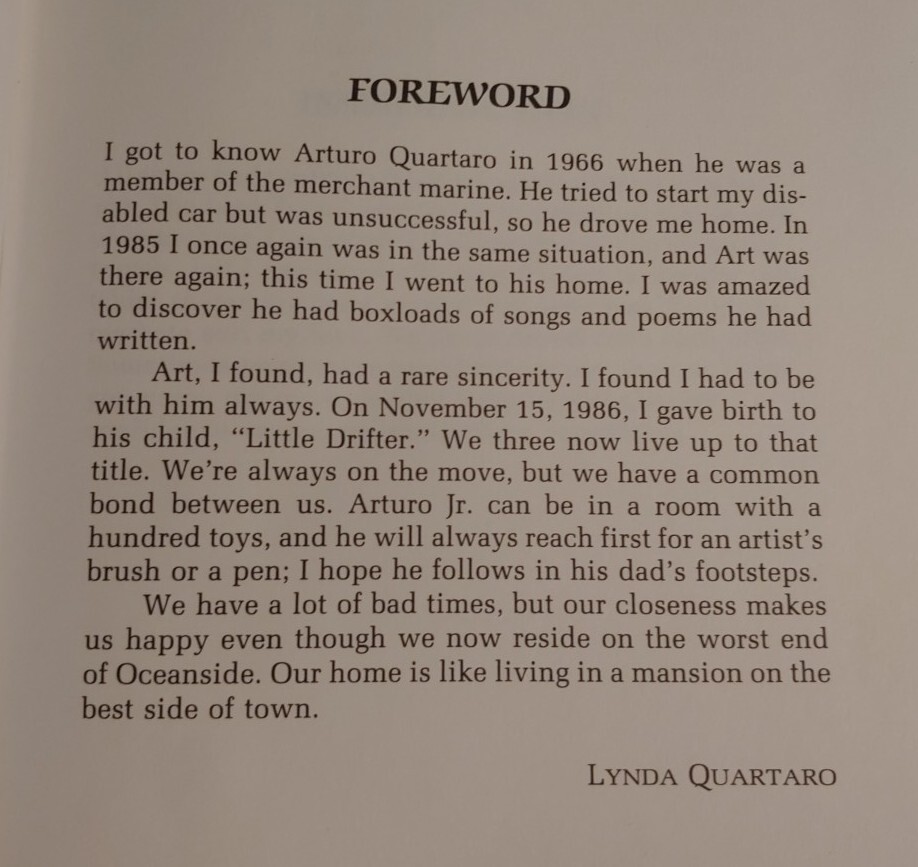 SIGNED! THE DRIFTING POET, Arturo Quartaro, 1st EDITION Hard Cover