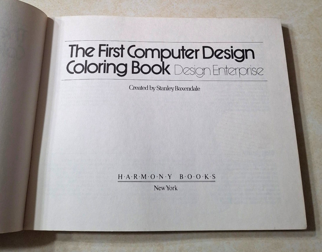The First Computer Design Coloring Book Stanley Baxendale Vintage 1970s UNUSED