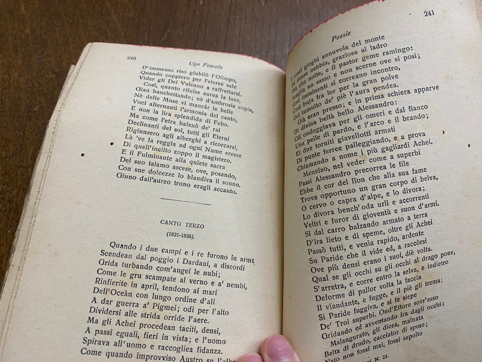 OLD ITALIAN BOOK POESIE CLASSICI ITALIANI #398 BY UGO FOSCOLO YEAR 1796