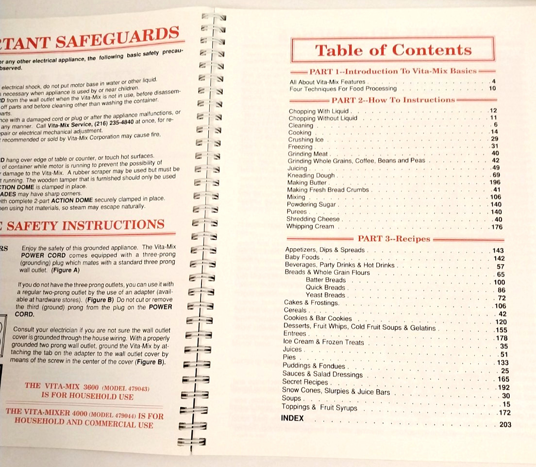 The VERSATILE VITA-MIX Instructions Manual Recipes Cook Book 1992 Rose Wride