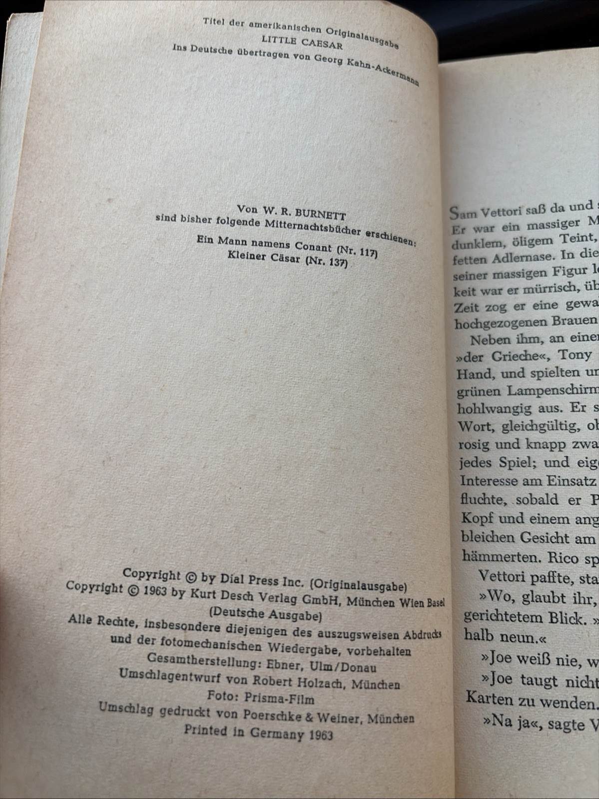 W R Burnett Kleiner Casar 1963 German Little Caesar Crime Paperback
