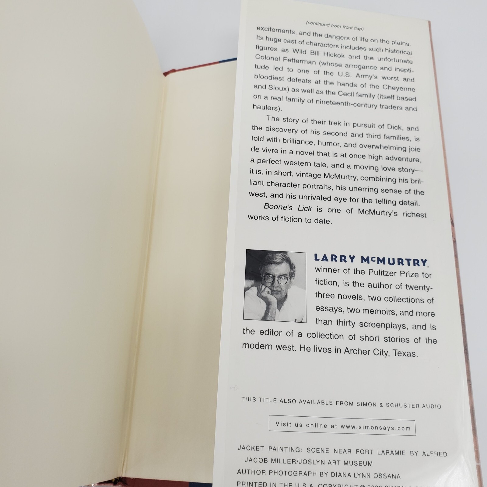 Boone’s Lick by Larry McMurtry (2000) 1st Edition 1st Printing HC/DJ + Cover