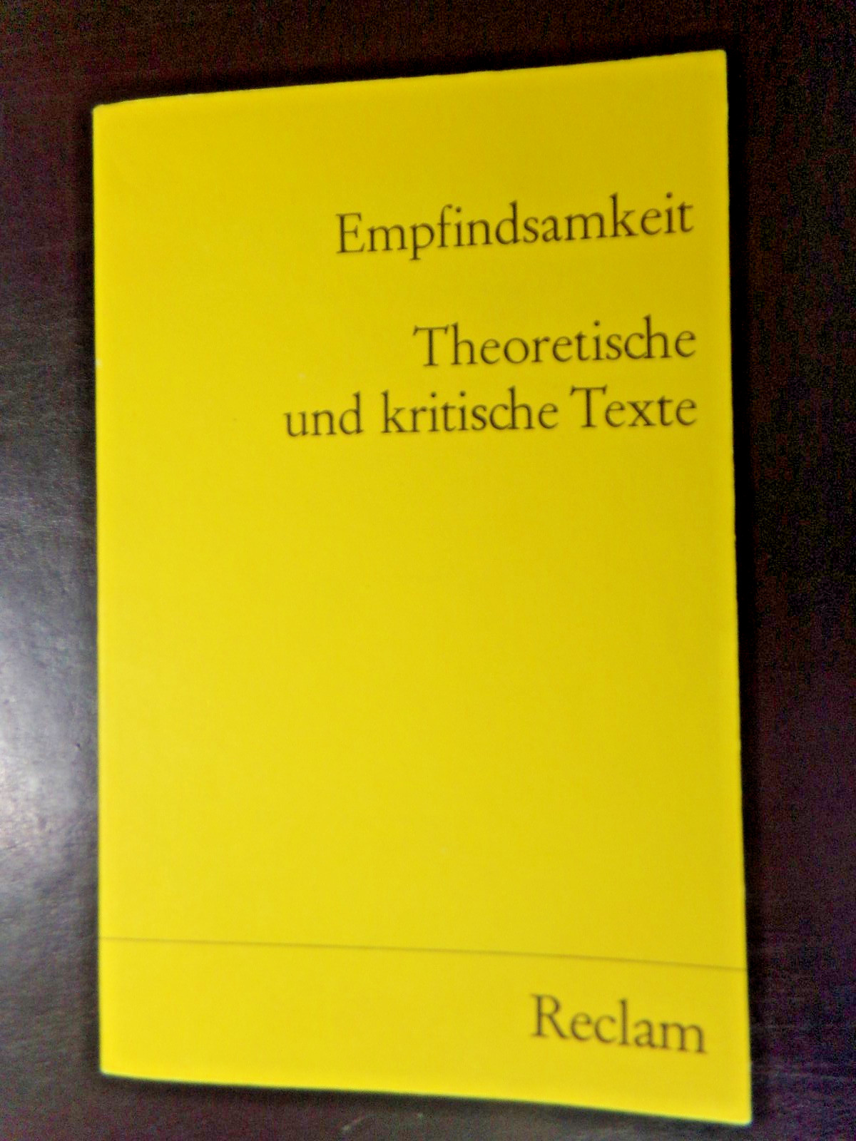 Reclam – Empfindsamkeit – Theoretische und kritische Texte – neu – 127