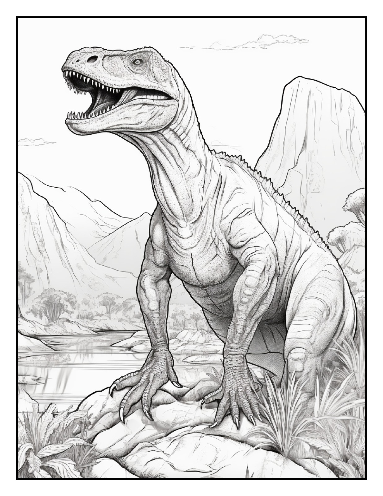 „Cute Dinosaur Coloring Book fun for allFun, Creative & Relaxing Art Pages