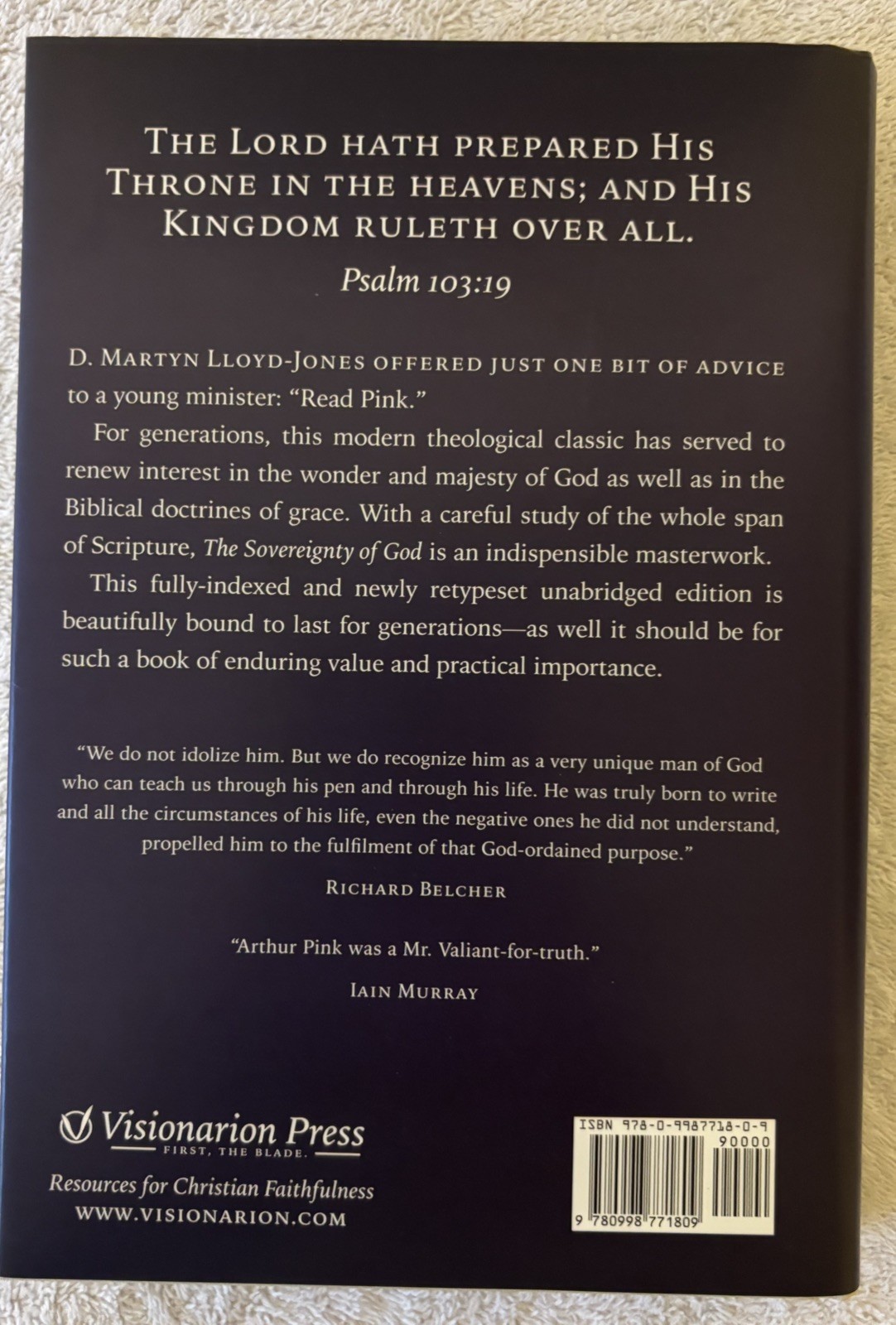THE SOVEREIGNTY OF GOD by Arthur W. Pink (2017, Hardcover)
