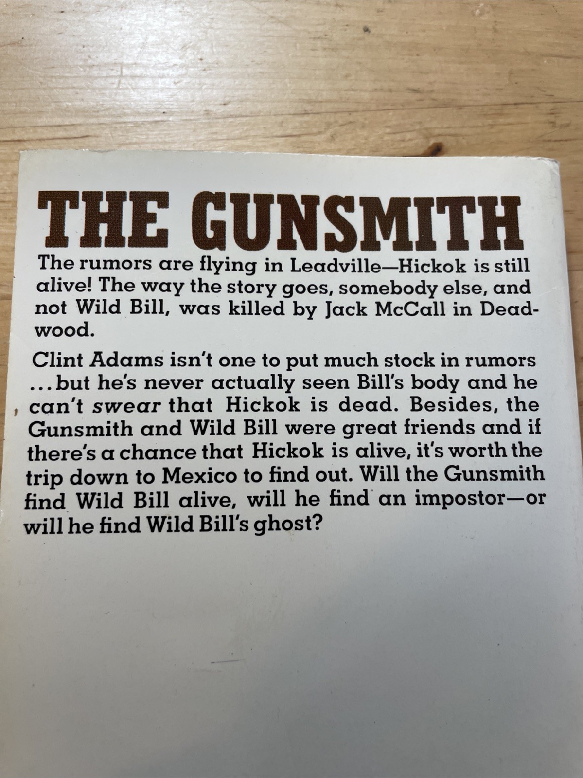 The Gunsmith #46 Wild Bill’s Ghost J.R. Roberts Paperback