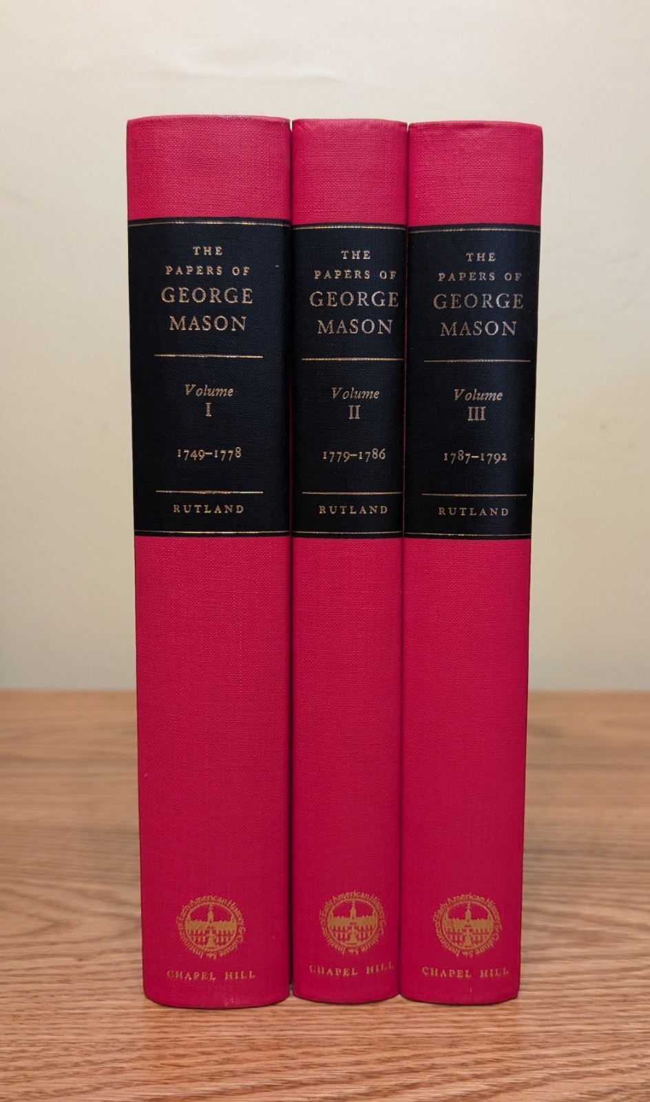 Papers of George Mason, 1725-1792 3 Volume Set Hardcover. Founding Father 1776