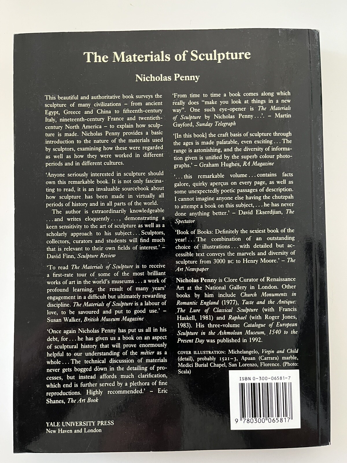 The Materials Of Sculpture By Nicholas Penny 1993 Yale University Press