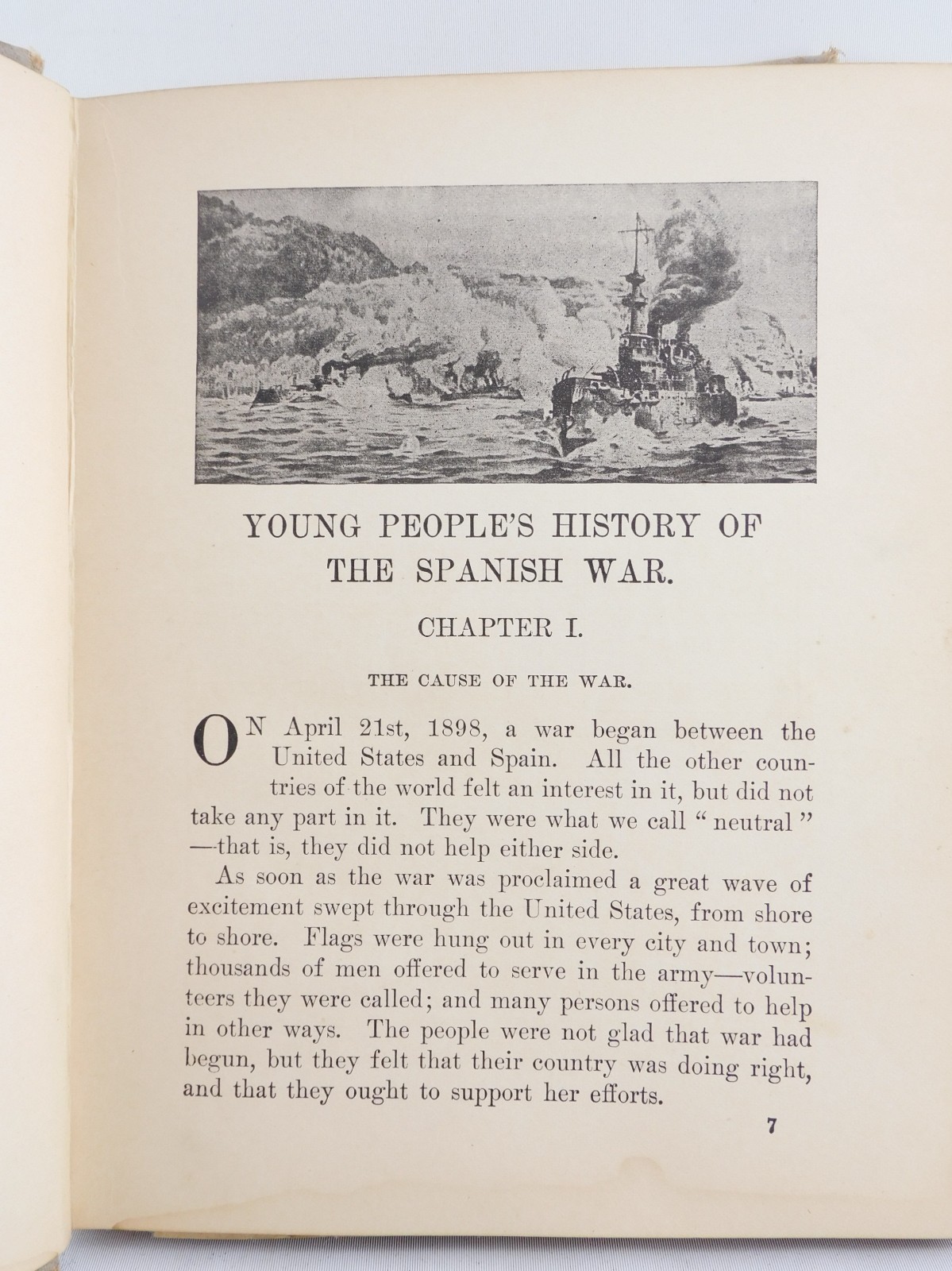 Antique Young People’s History Of The Spanish War 1900 Prescott Holmes Illus HC