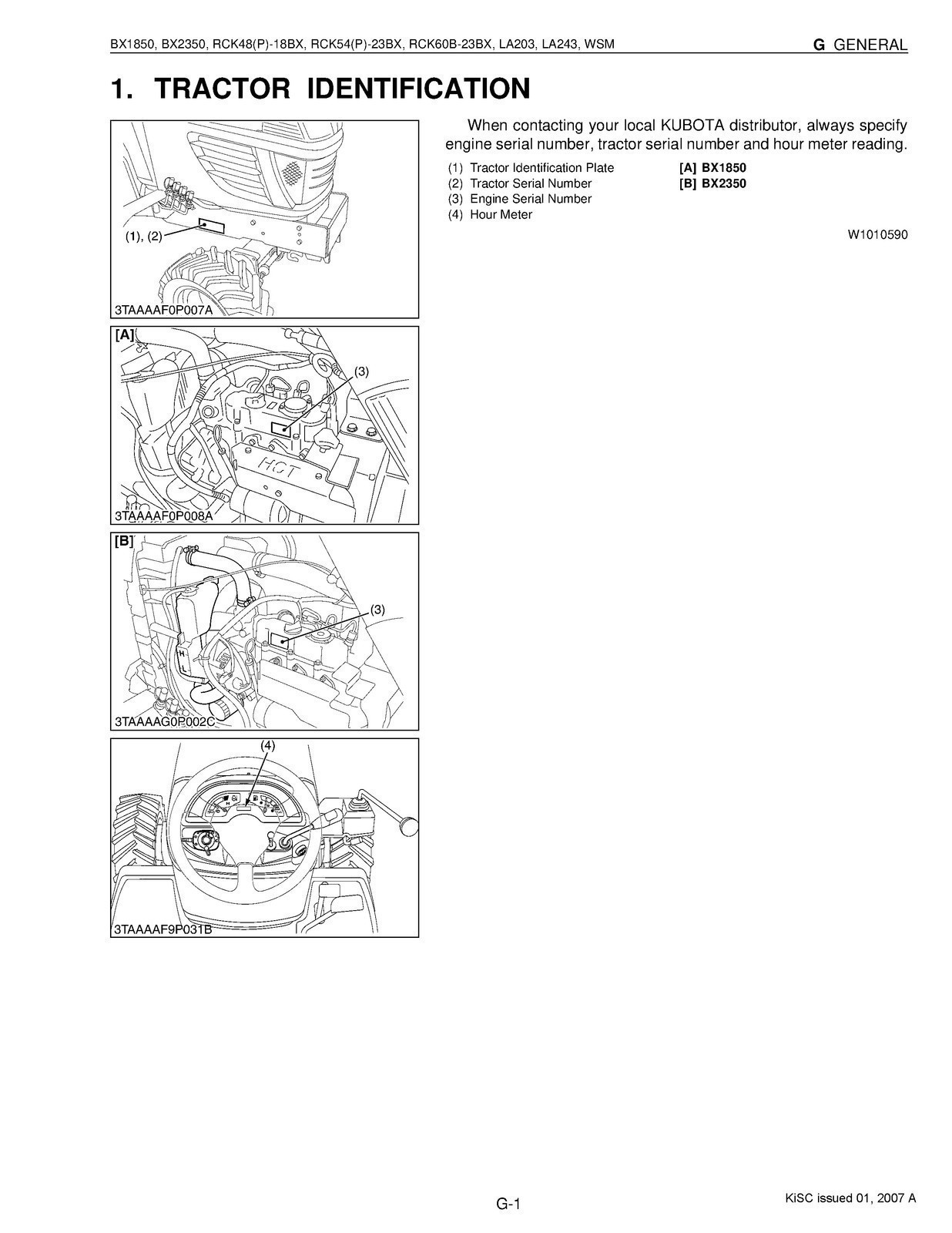 KUBOTA TRACTOR BX1850 BX2350 WORKSHOP MANUAL SECURED, COVERED – XL FOLDOUT PAGES