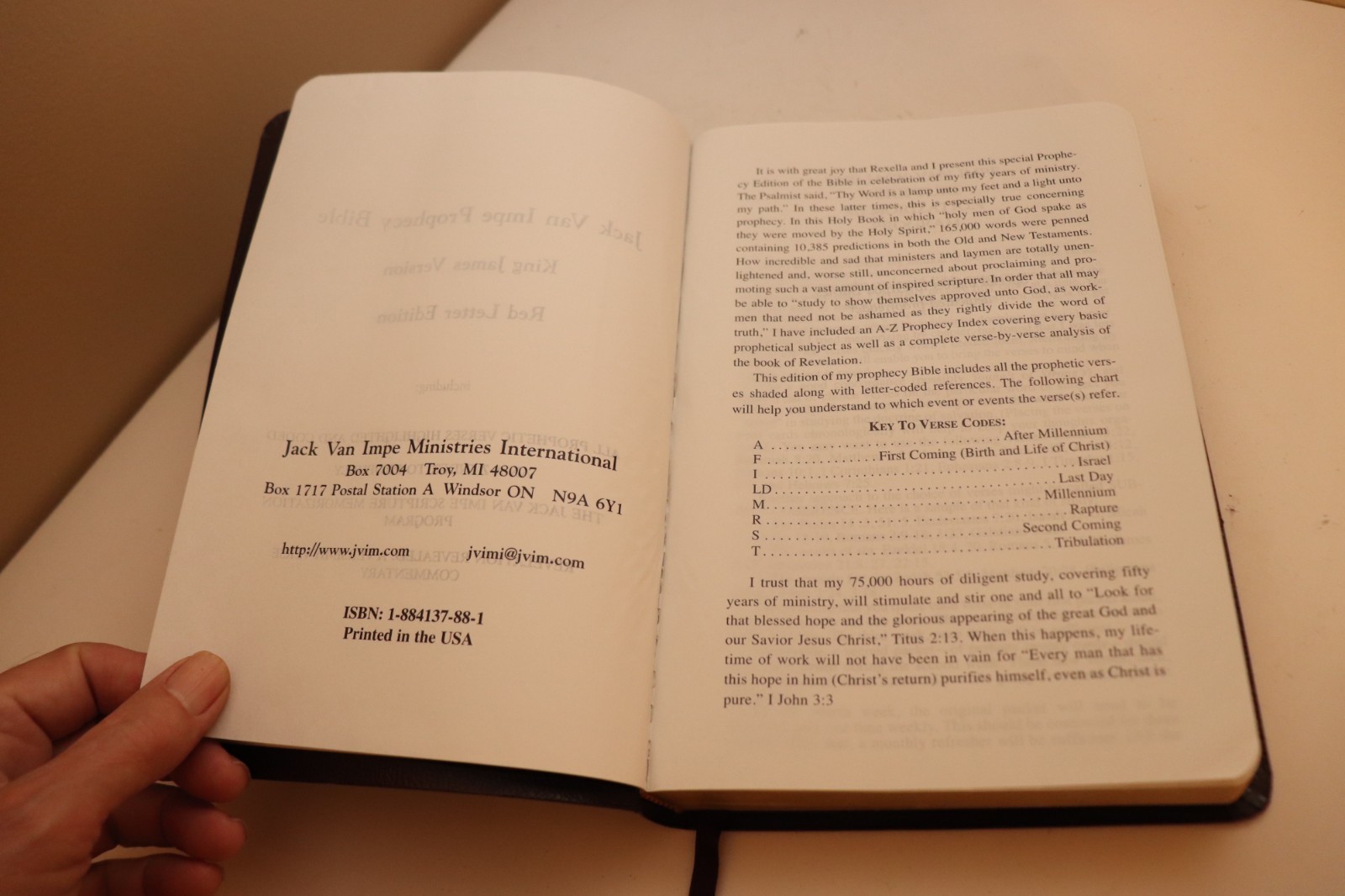 The Jack Van Impe Prophecy Bible KJV Red Letter Edition Bonded Leather Lg Print
