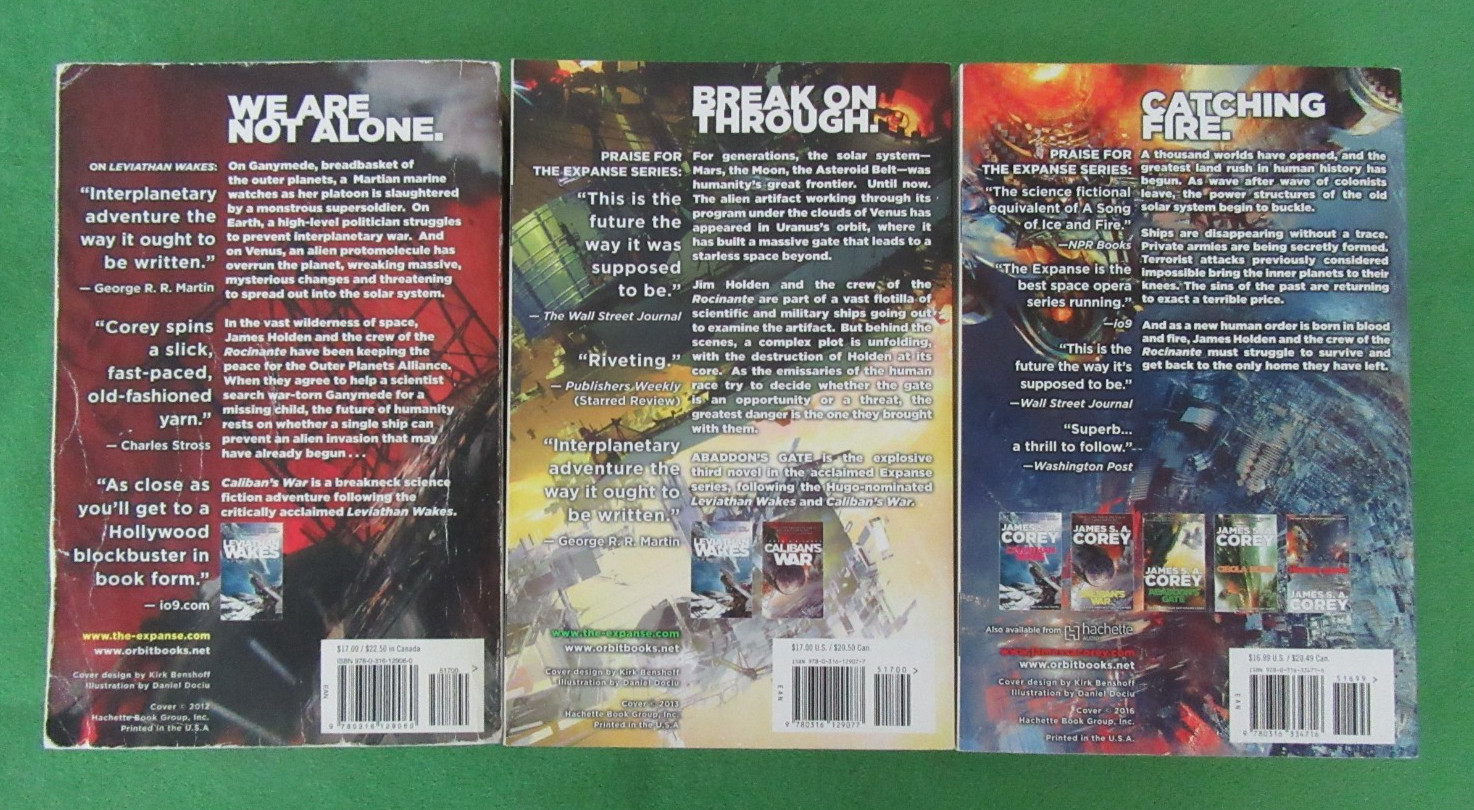 LOT 2 TRADE PB EXPANSE SERIES NOVELS- JAMES S.A.COREY: 2 CALIBAN’S WAR,5 NEMESIS