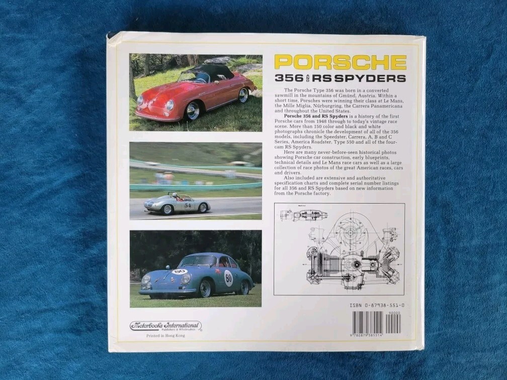 PORSCHE 356 AND RS SPYDERS ; ISBN 0-87938-551-0 ; HARDCOVER