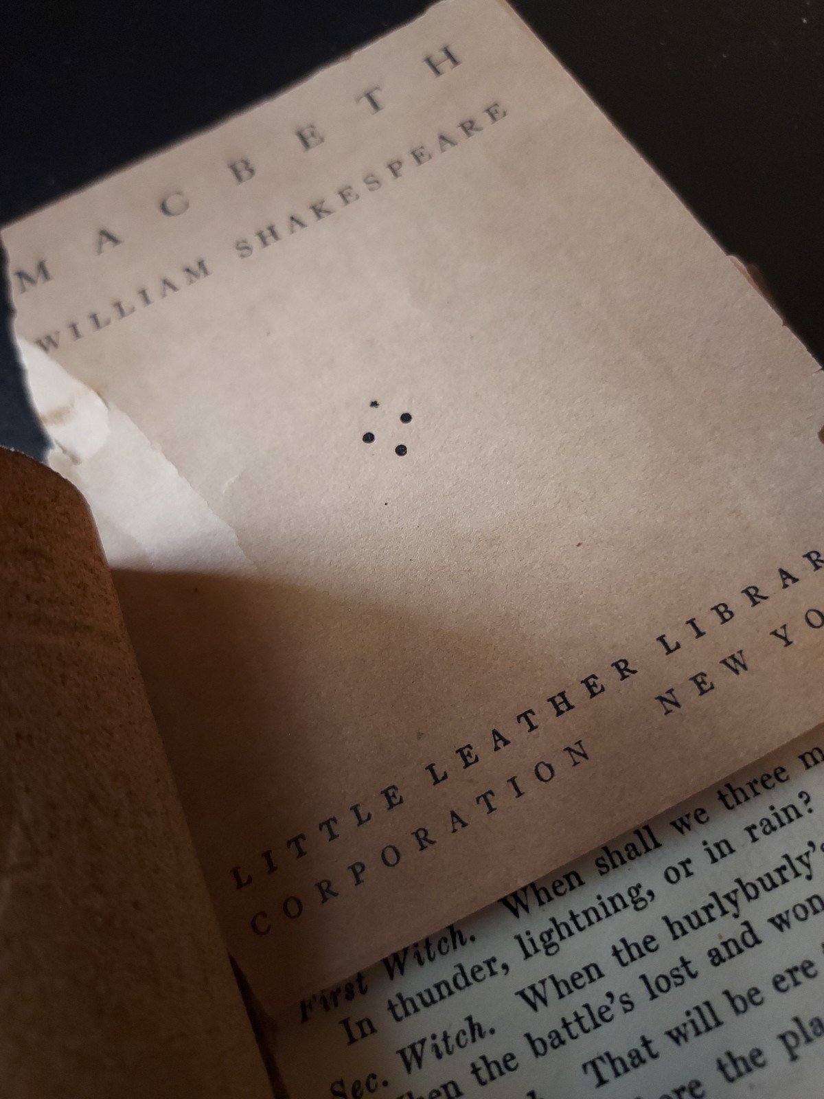 VINTAGE ANTIQUE MACBETH SHAKESPEARE LITTLE LEATHER LIBRARY EDITION ***SWEEEET***