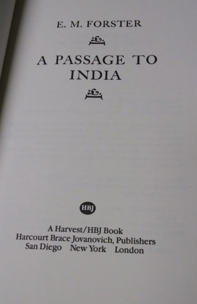 E.M. Forster A Passage To India 1984 PB Harvest /HBJ Book