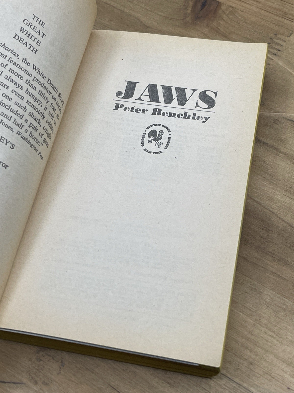 Jaws 1974 Peter Benchley, Bantam Edition Paperback 20th Printing