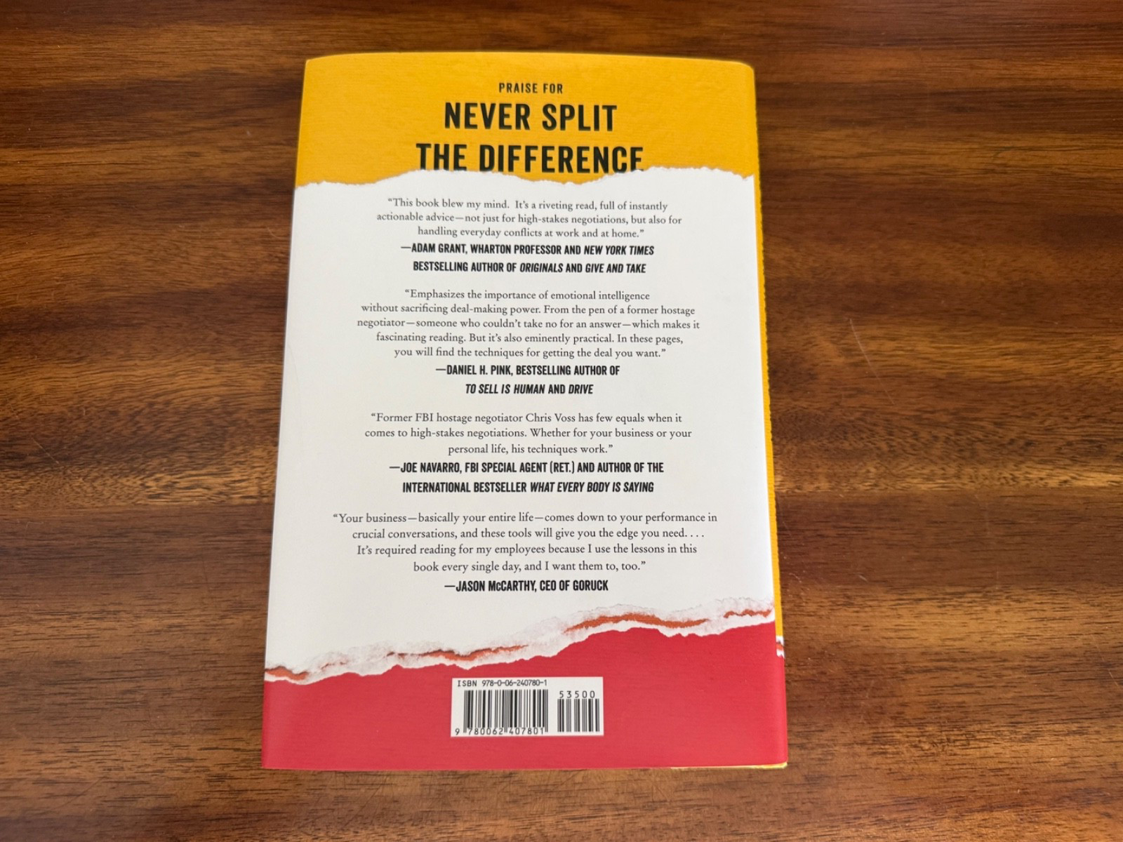 Never Split the Difference : Negotiating As If Your Life Depended on It