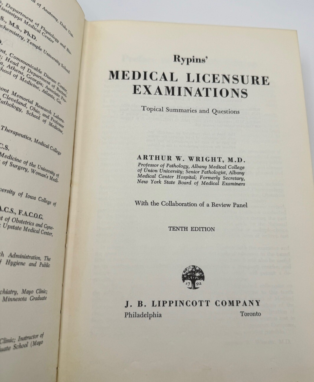 Rypins Medical Licensure Examinations Topical Summaries & Questions 10th Edition