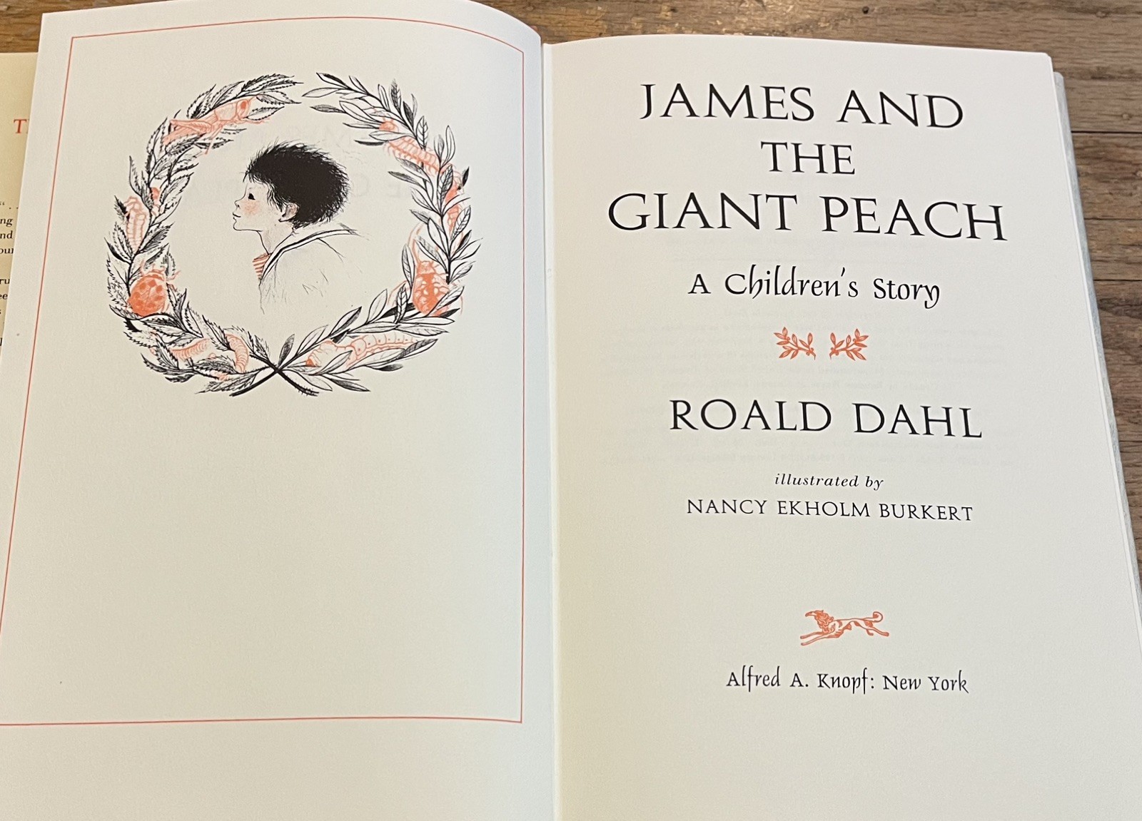 JAMES & THE GIANT PEACH : Roald Dahl : illus Nancy Ekholm Burkert : vintage hbdj
