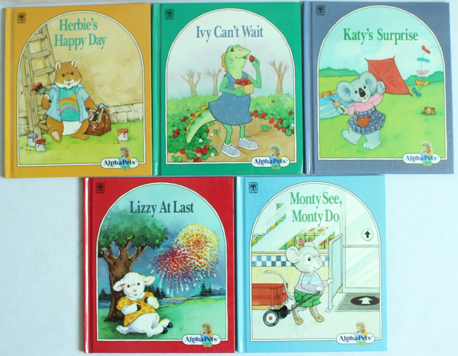 Lot of 20 Books Grolier AlphaPets Letter Books Alphabet Kids Learning Set