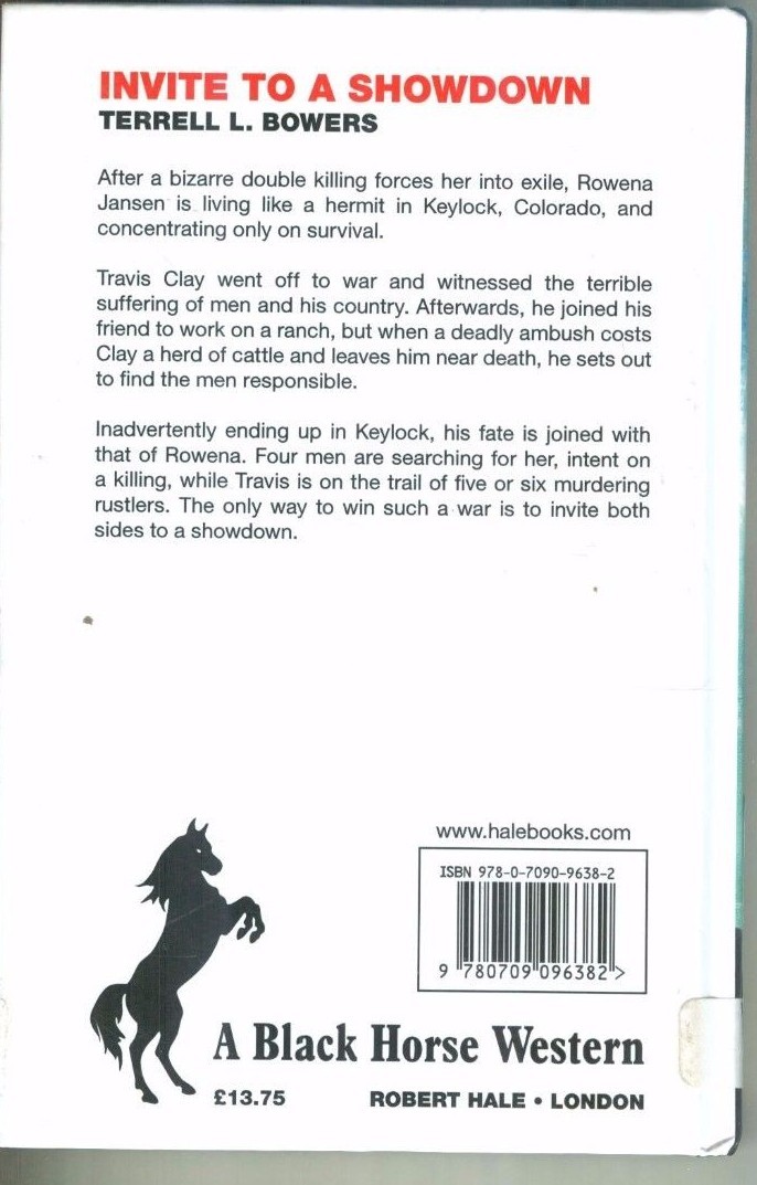 Invite to a Showdown by Terrell L Bowers Black Horse Western Colorado Ranch HB