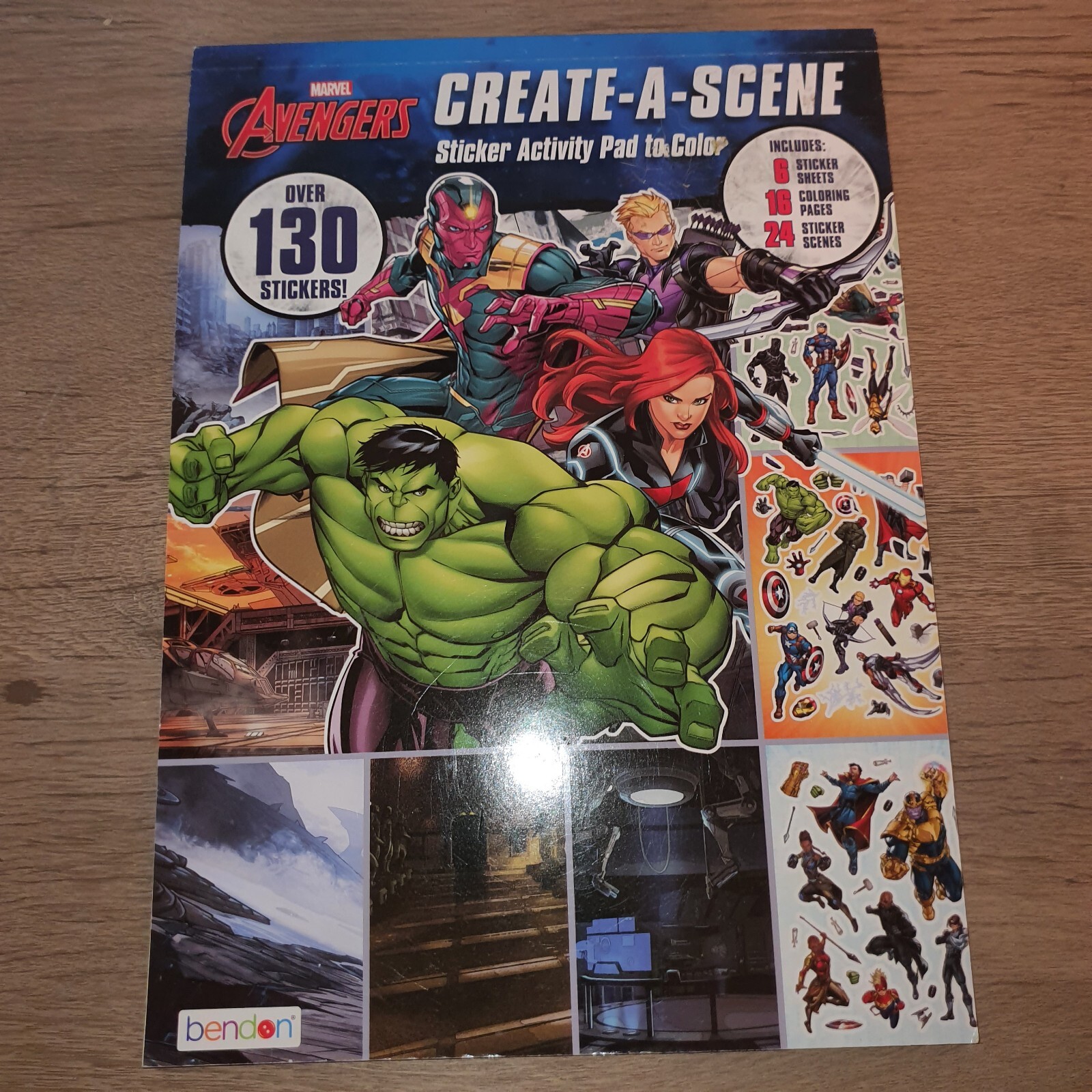 Marvel Avengers Create-A-Scene 130 Sticker Activity Pad to Color Book