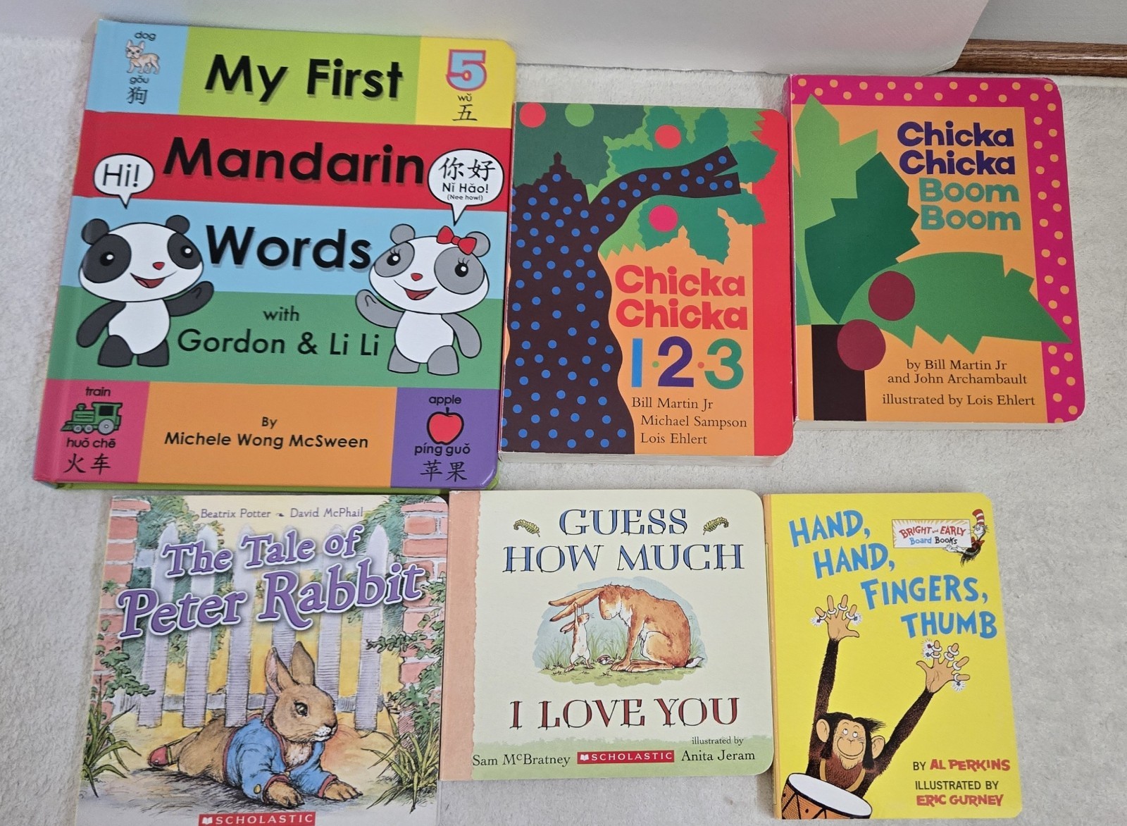 Lot of 6- Board Books for Children’s/ Kids/ Toddler Babies/Preschool/Daycare